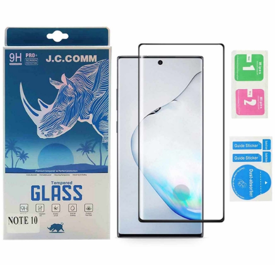 تصویر گلس گوشی شیشه ای خم فول چسب Full Cover J.C.COMM برای Samsung Note 10