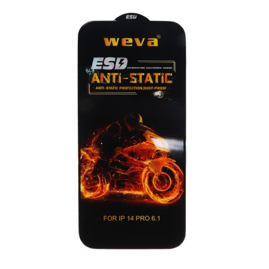 تصویر گلس گوشی Full Cover ESD Anti Satic - Weva برای iPhone 14 Pro