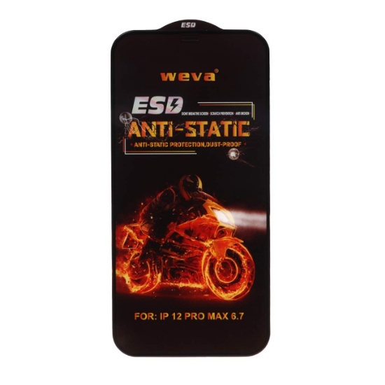 تصویر گلس گوشی Full Cover ESD Anti Satic - Weva برای iPhone 12 Pro Max