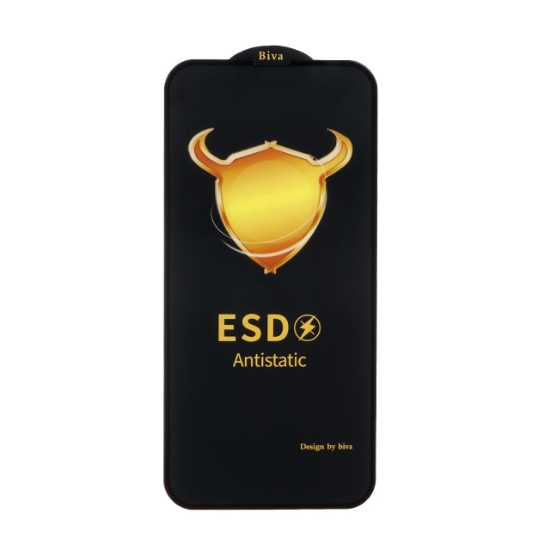 تصویر گلس گوشی شیشه ای Full Cover - ESD AntiStatic - Biva برای IPhone 13 Pro Max / 14 Plus