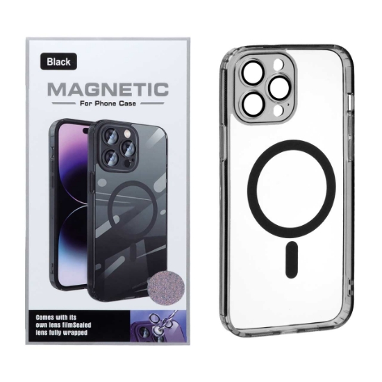 تصویر قاب گوشی اورجینال شفاف Magnetic برای iPhone 15 Pro Max