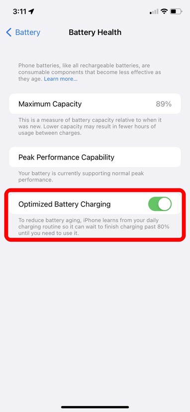 مصرفغ باتری در گوشی اپل