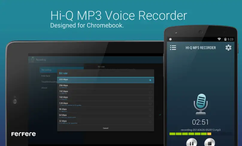 برنامه Hi-Q MP3 Voice Recorder