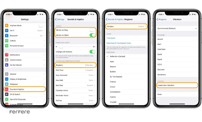 شخصی سازی ویبره آیفون