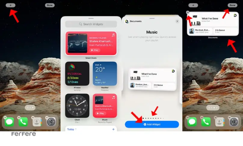 اضافه کردن ویجت به آیفون