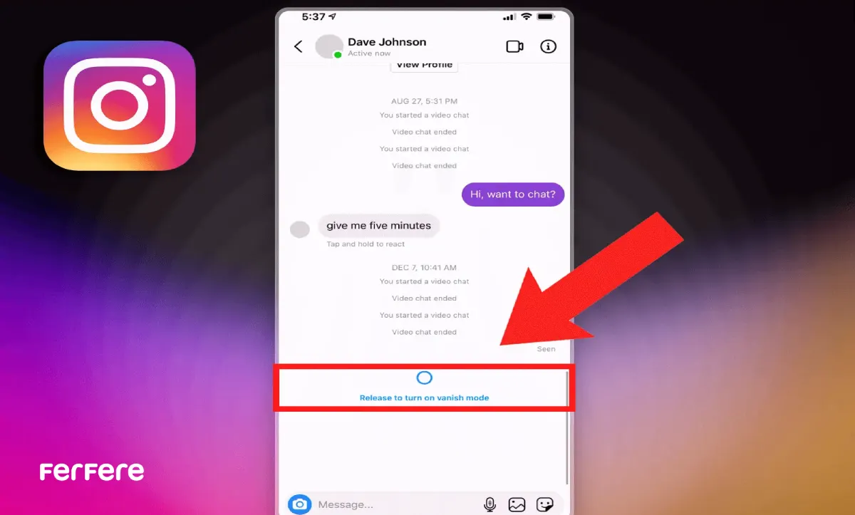 حالت Vanish Mode اینستاگرام