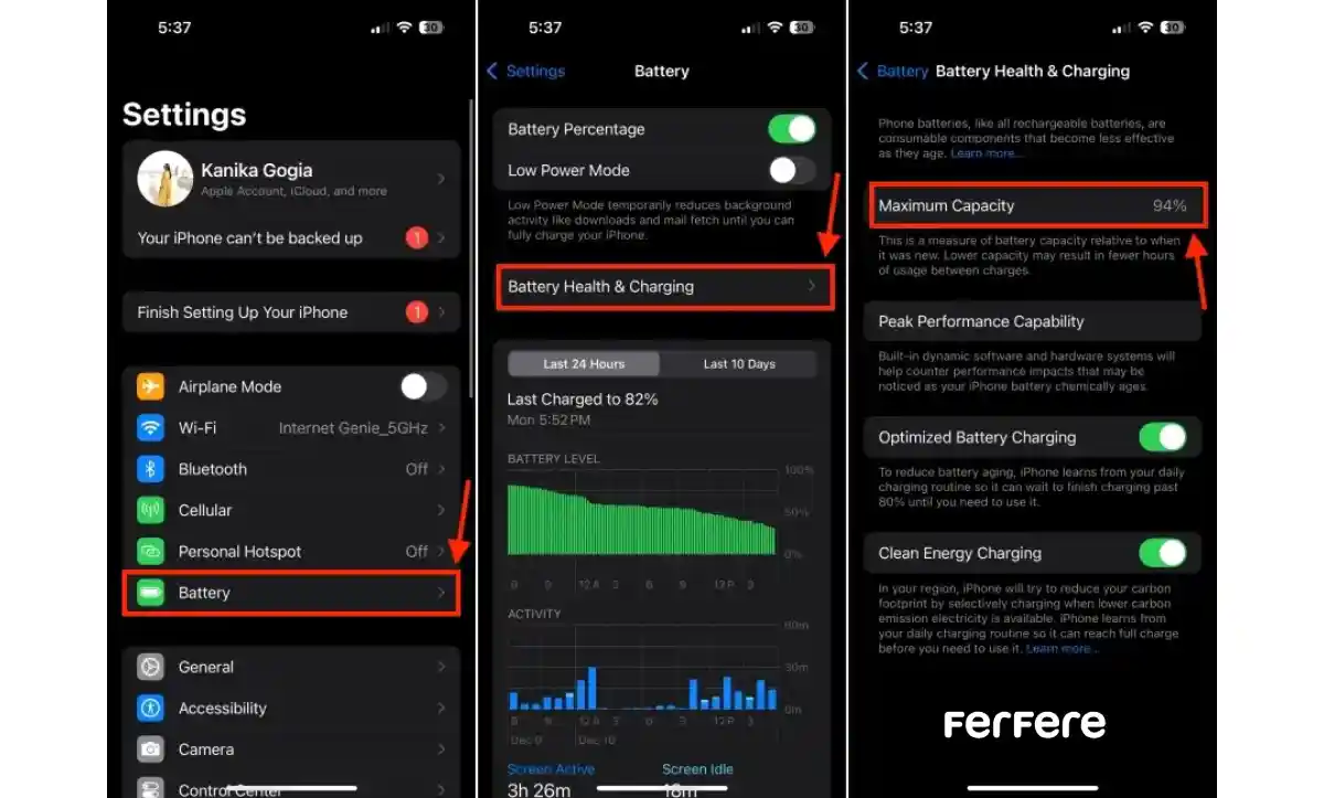  تخلیه باتری در iOS 18