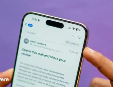 Apple Intelligence در اپ Mail آیفون