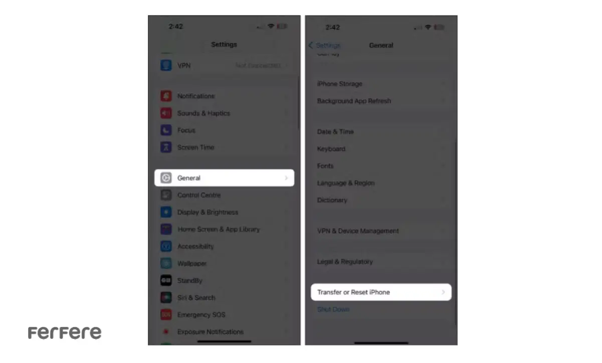 آموزش مرحله به مرحله ریست شبکه آیفون