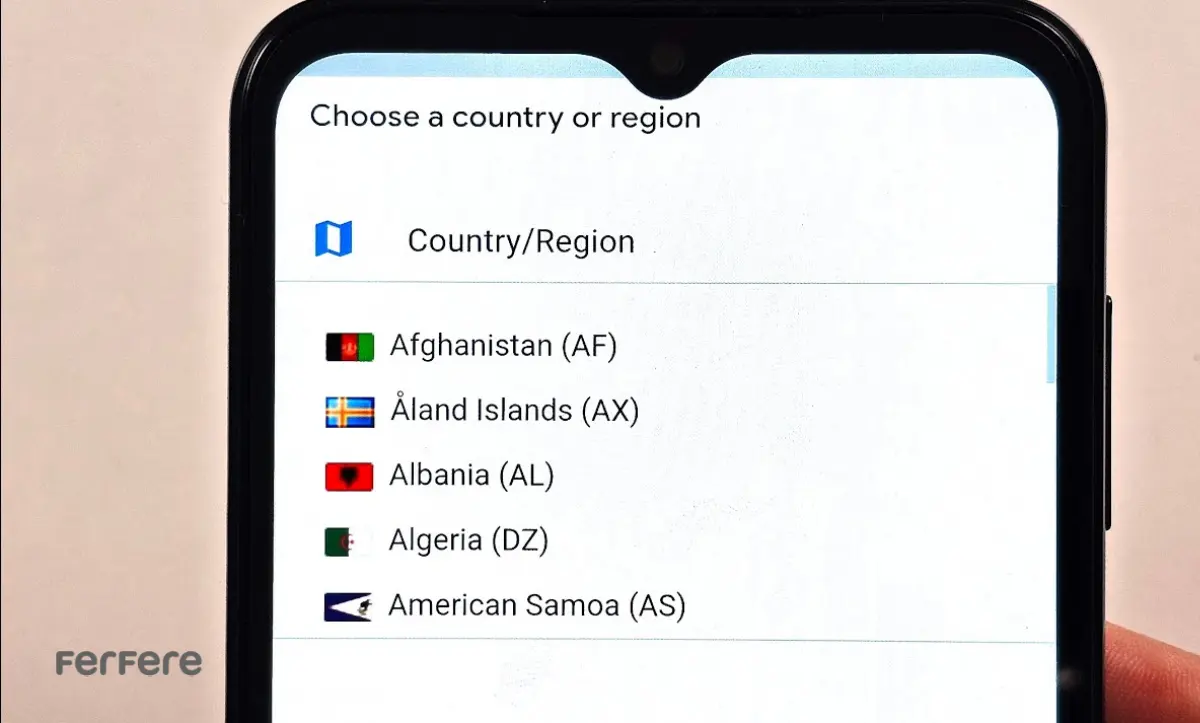 تغییر ریجن گوشی