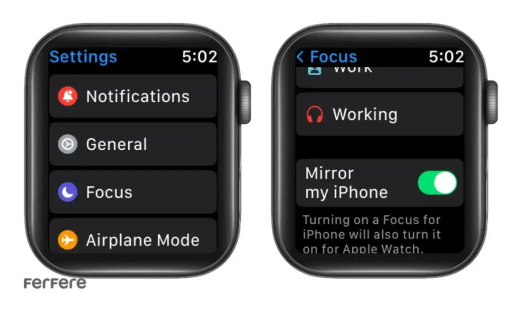 قابلیت Focus در Apple Watch
