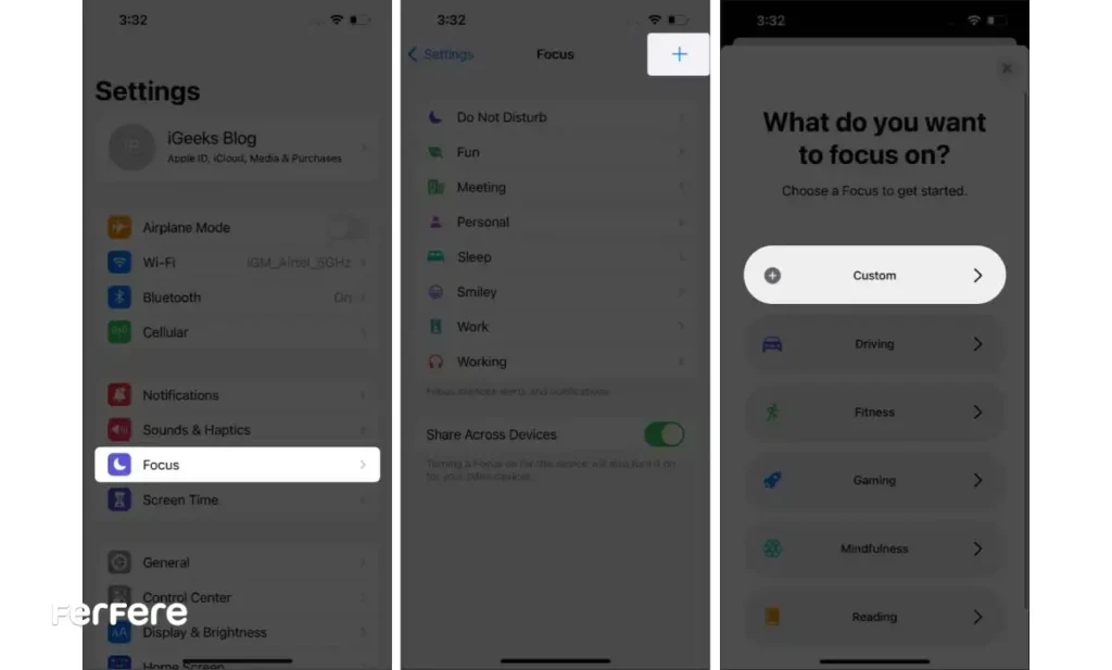 قابلیت Focus در Apple Watch
