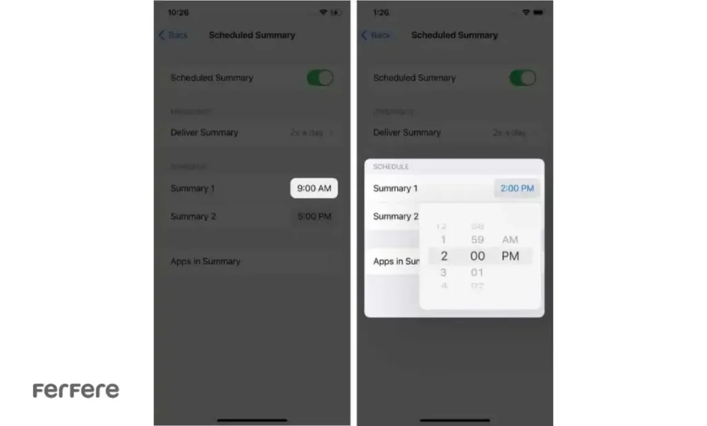 Notification Summary در آیفون