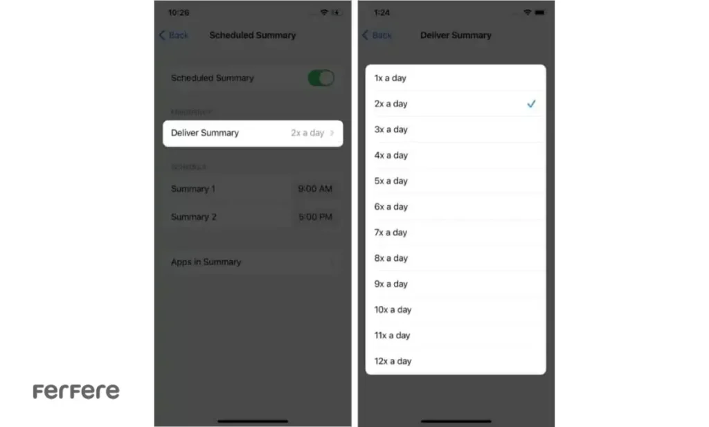 Notification Summary در آیفون