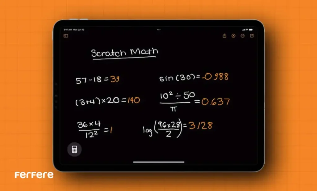 حل معادلات ریاضی در Notes آیفون