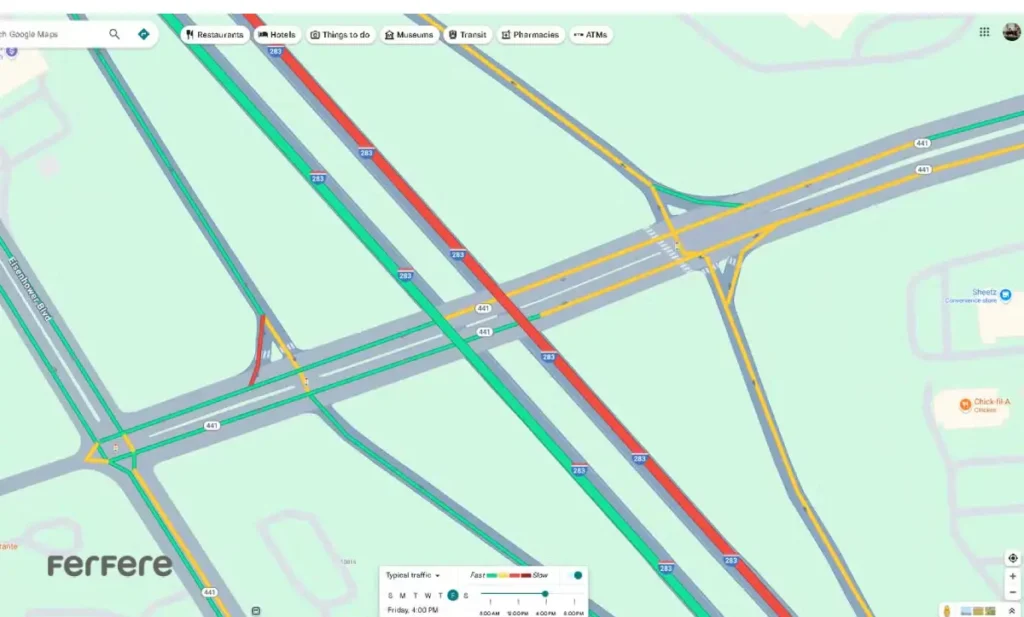معنی رنگ‌های Google Maps