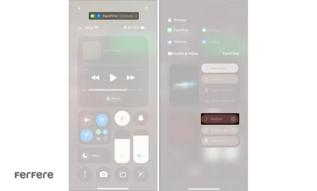 محو پسزمینه FaceTime آیفون