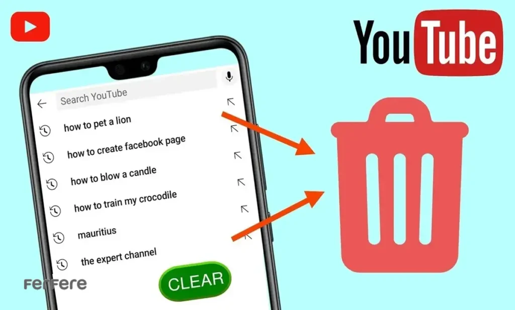 حذف تاریخچه جستجوی یوتیوب