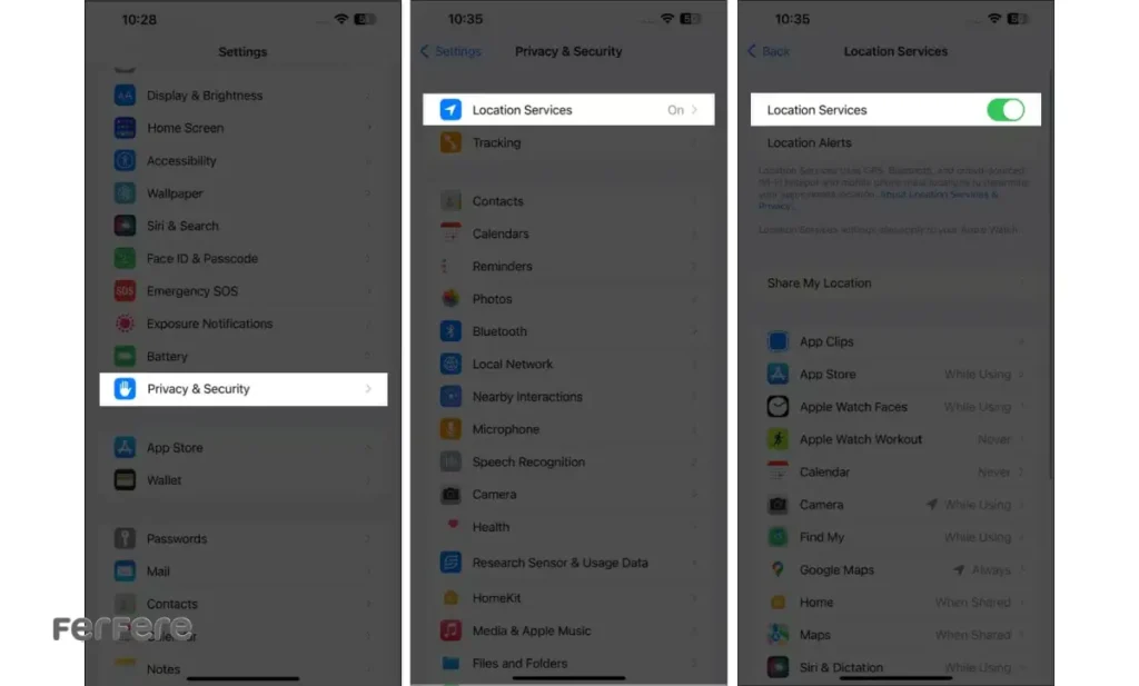  رفع مشکل GPS آیفون درios 18
