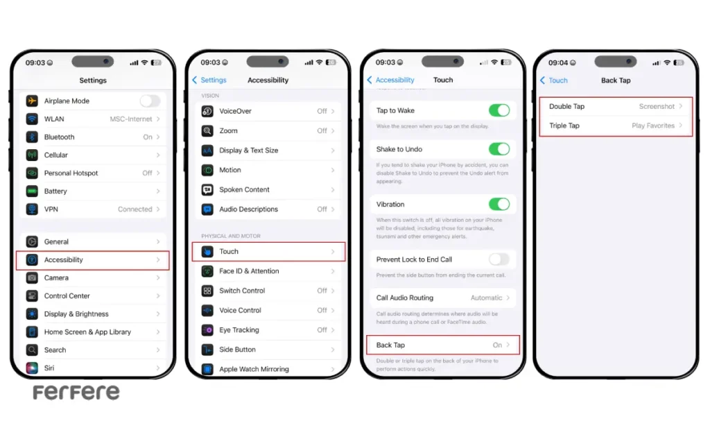 قابلیت Back Tap