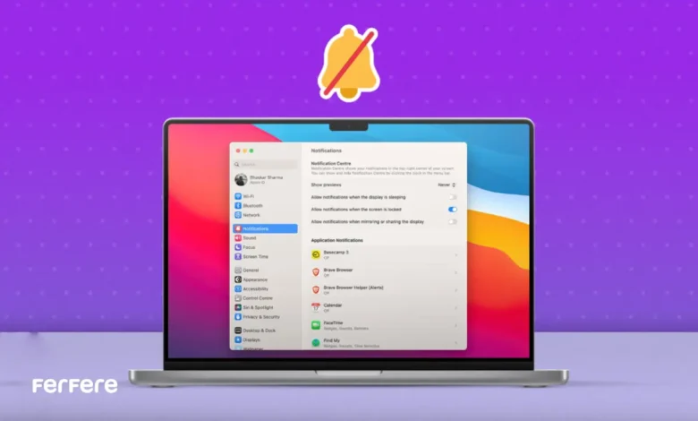 خاموش کردن نوتیفیکیشن آیفون روی مک بوک