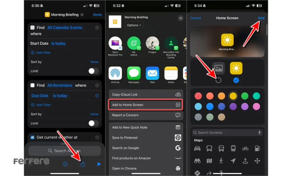 ویرایش شورتکات در آیفون