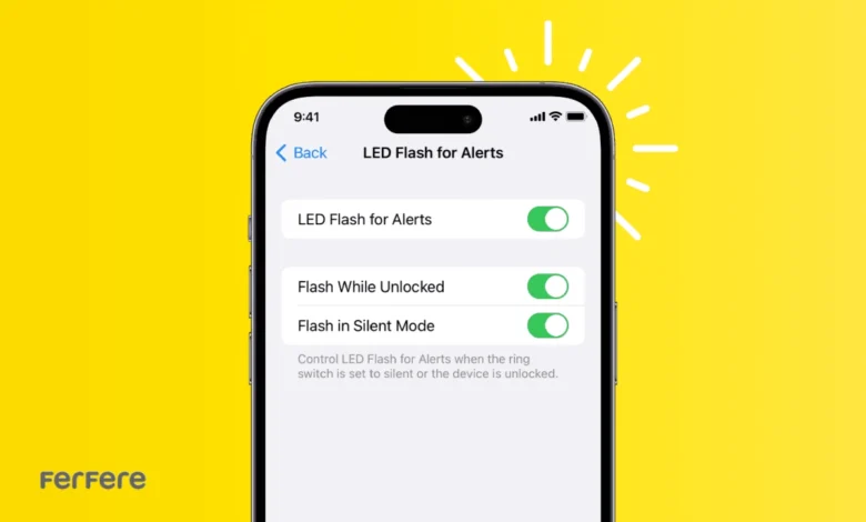 روشن شدن فلش هنگام تماس