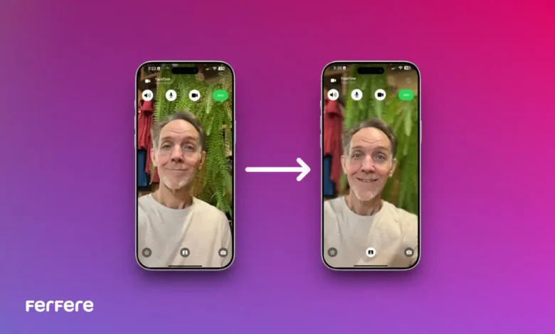 محو پسزمینه FaceTime آیفون