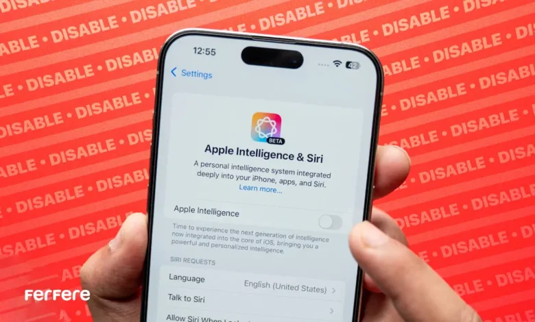 غیرفعال کردن Apple Intelligence آیفون