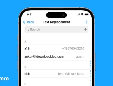 Text Replacement آیفون آیپد مک