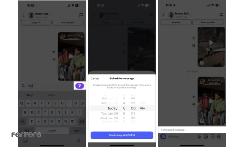 زمانبندی پیام دایرکت اینستاگرام