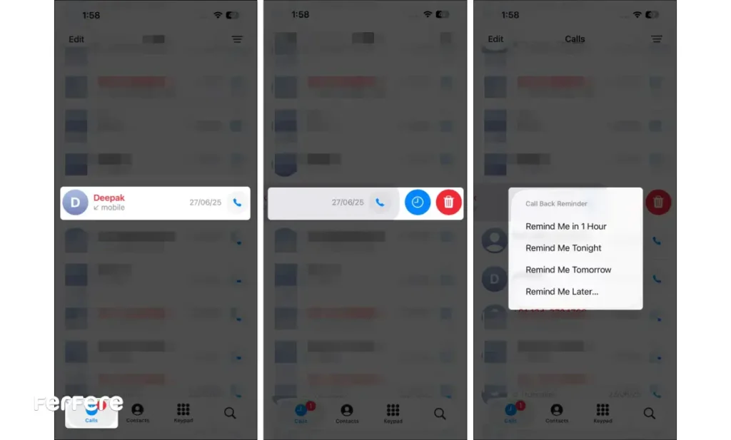 قابلیت Callback Reminder آیفون