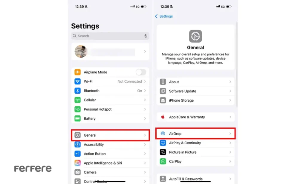 رفع مشکل ایردراپ آیفون