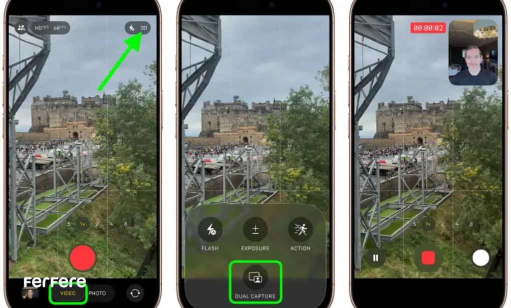 ضبط همزمان با دو دوربین در آیفون 17