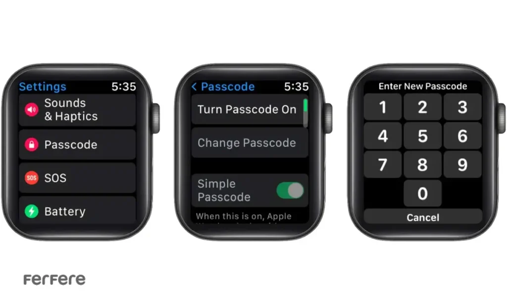 تغییر رمز اپل واچ