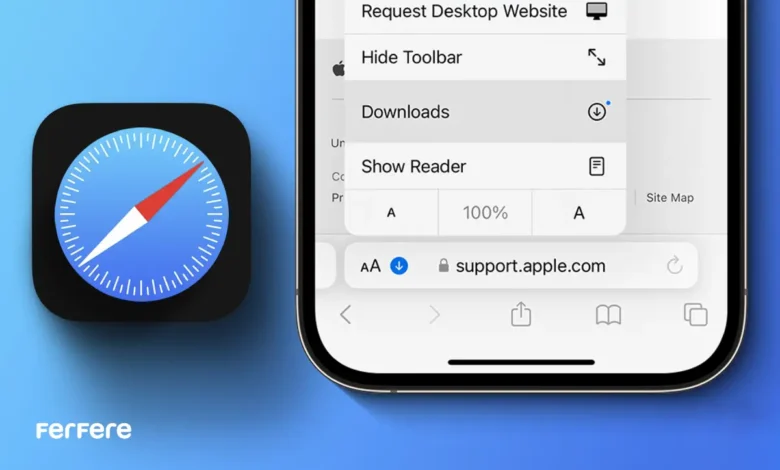 مدیریت دانلودها در Safari آیفون