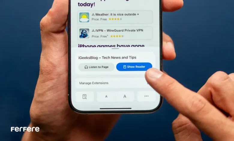 حالت Reader Mode در Safari آیفون
