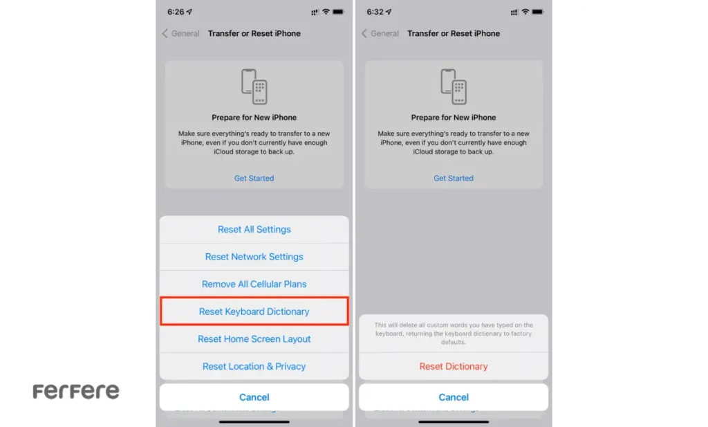 پاک کردن تاریخچه کیبورد آیفون