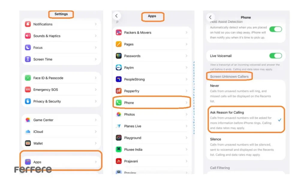 فیلتر تماس آیفون