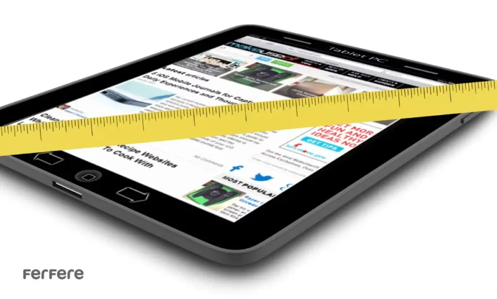 راهنمای اندازه تبلت