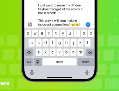 پاک کردن تاریخچه کیبورد آیفون