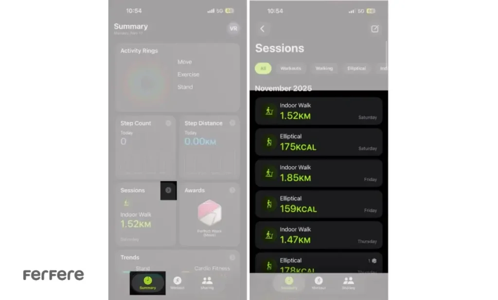 حذف تمرین اشتباه اپل واچ