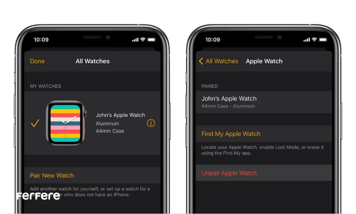 آنپیر کردن اپل واچ از آیفون