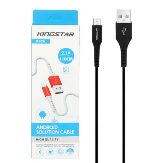 تصویر کابل تبدیل USB به microUSB کینگ استار مدل K65A