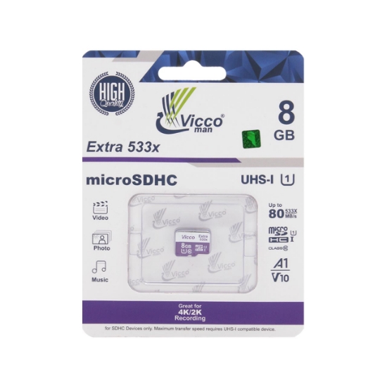 خرید کارت حافظه microSDHC ویکومن مدل EXTRA 533X کلاس 10 استاندارد UHS-I U1 سرعت 80MBps ظرفیت 8 گیگابایت