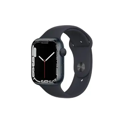 ساعت هوشمند اپل واچ سری 7 مدل 45mm Aluminum Case with Sport silicone Band rvlc مشکی سیلیکونی 