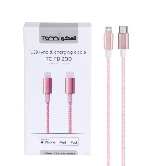 تصویر کابل تبدیل USB-C به لایتنینگ تسکو مدل TC PD 200 طول 1.5 متر