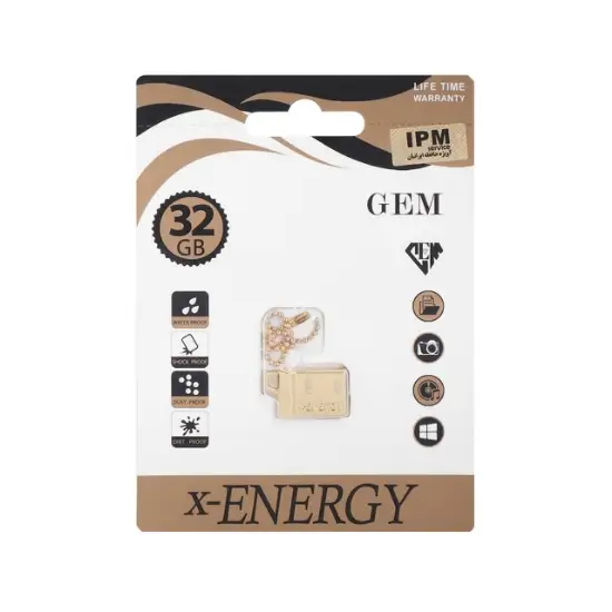 تصویر فلش مموری ایکس-انرژی مدل GOLDEN GEM USB3.0 ظرفیت 32 گیگابایت