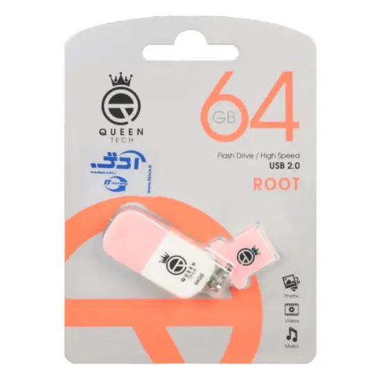 تصویر فلش مموری کوئین تک مدل Root USB2.0 ظرفیت 64 گیگابایت