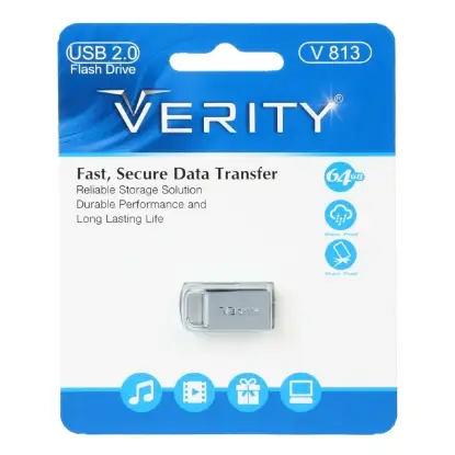 تصویر فلش مموری وریتی مدل V813 USB2.0 با ظرفیت 64 گیگابایت